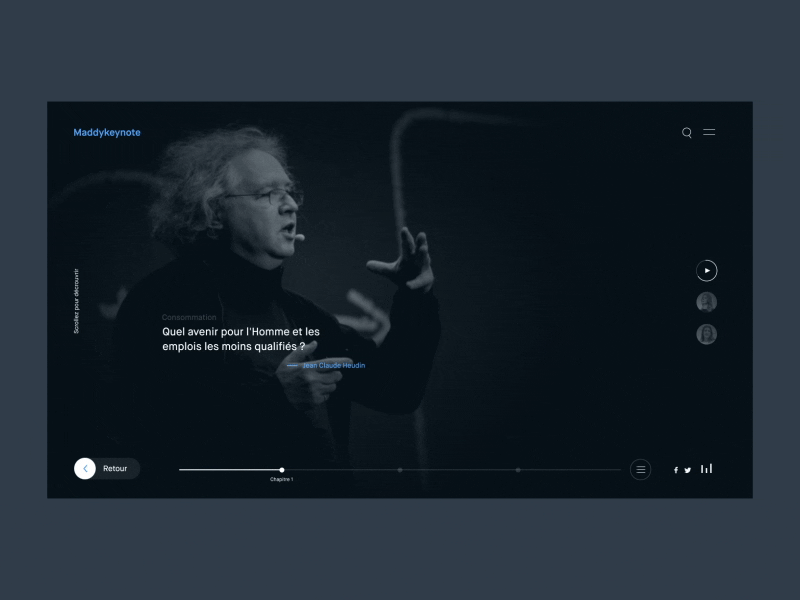 Maddy Keynote Event Website Page animation design event gif interaction interface minimal motion ui ux webdesign website