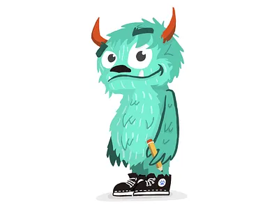 Dirk - The Designer Monster branding cartoon character design designer doodle hand drawn illustration monster procreate ui ux