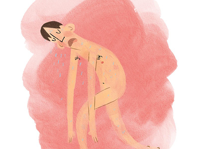Melting caliente climate change heat wave hot illustration melt melting naked procreate sweat sweating texture too hot