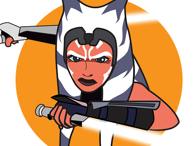 Ahsoka Lives adobe illustrator ahsoka character design clone wars flat flat design graphic design illustration illustrator lightsaber lightsabers star wars vector vector art