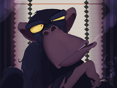 Vicios digital art illustration monkey