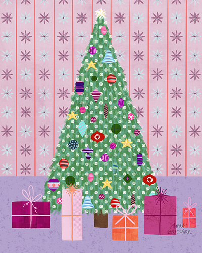 happy holidays christmas christmas tree christmas tree illustration holiday illustration holidays illustration
