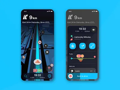 Mobile Navigation UI gps ios mobile app mobile navi mobile navigation navigation sketch app ui design uiux vector