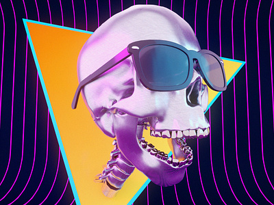 skull glasses 3d arnoldrender c4d c4dart cinema4d digital art glasses maxon render skull skull art