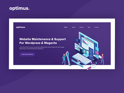 Optimus Website Banner banner purple website