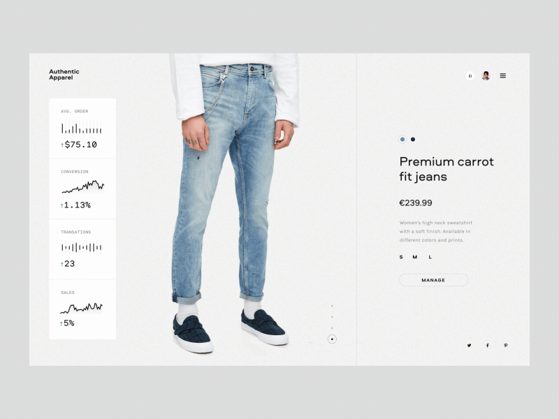eCommerce Analytics pt 3 analytics chart clean ecommerce minimal product page ui