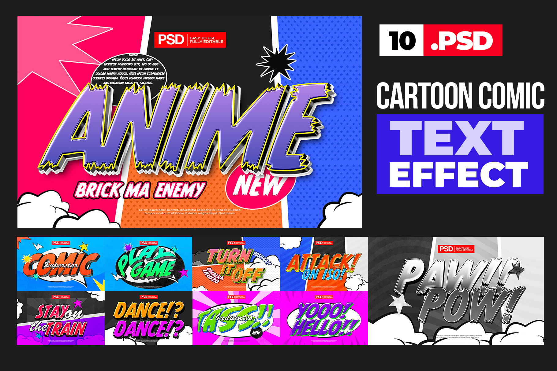 Cartoon Comic Photoshop Text Effect cartoon text comic text font style photoshop plugin photoshop text text effect text font