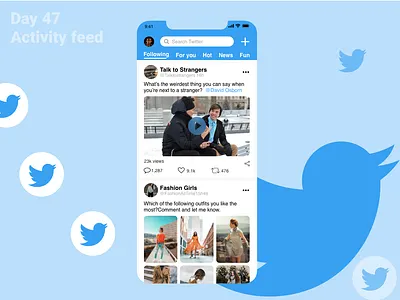 DailyUI - 047 - Activity Feed fashion twitter