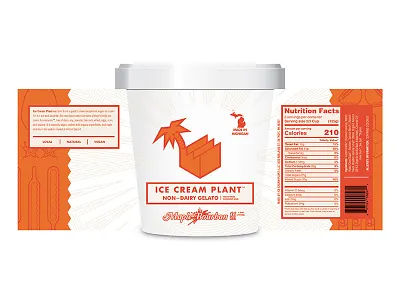 Ice Cream Plant Pint Mockup detroit icecream label mockup michigan organic packagedesign spiritofdetroit