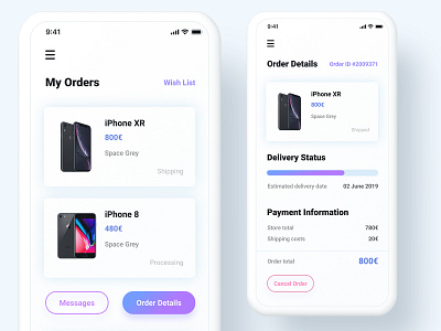 Phone Order Concept amazon android app clean delivery design figma iphone minimal order order details sketch ui