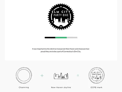 Elm City Party Bike logo brand identity branding design graphic design logo process sketch