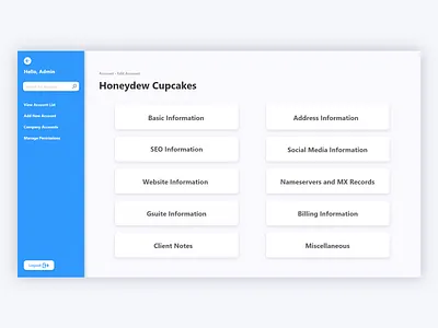 Creative Agency CRM - 'Edit Account' Page Mockup adobe adobe xd design high fidelity prototype saas saas design ui ux ux design vector web wireframe