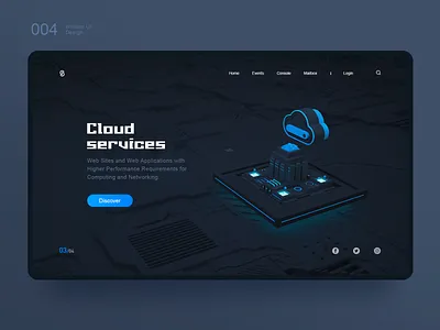 Cloud services c4d ui ux web design web 2.0 原创 品牌 图标 应用 插图 设计
