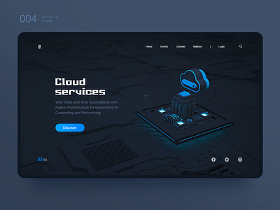 Cloud services c4d ui ux web design web 2.0 原创 品牌 图标 应用 插图 设计
