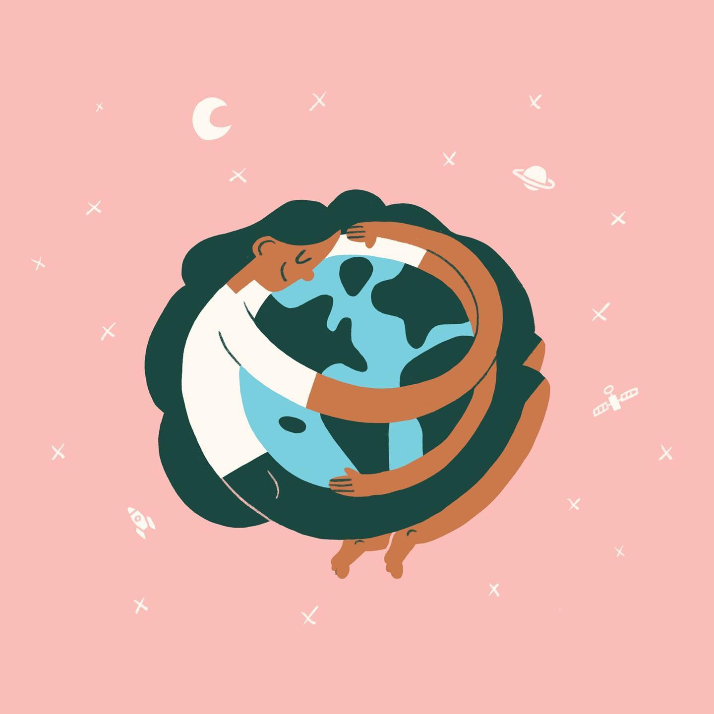 Take Care climate change earth happy illustration joy love love everyone love others procreate protect self care self care take care together