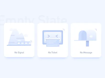 Empty State illustration 404 app blue empty page empty state illustration mailbox no message no signal no ticket simple tech ticket traffic train ui