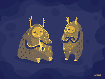 Music monsters 2d art character gif illustration photoshop