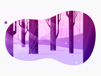 Forest illustration art butterfly concept forest illustration leaf minimal mood night sunrays tree vector