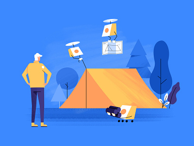 Illustration for a Saas Website | Messaging app blue illustration message messaging saas website