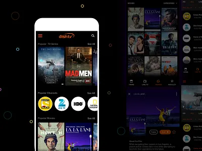 Redesign Dishtv- Live TV app design design entertainment experience homepage interaction livetv movies series ui user experience design user interaction