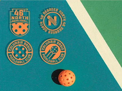 Pickleball Logos badge logo type typography vector