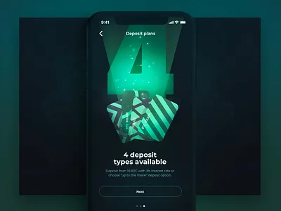 Boarding Step III app bank bitcoin boarding btc card dark deposit gree money profit ui wallet