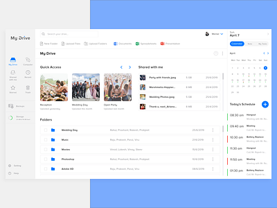 My Drive adobe app calander clean dashboard design drive icon illustration landing page music online drive online storage profile design sketch store app typography ui ux web