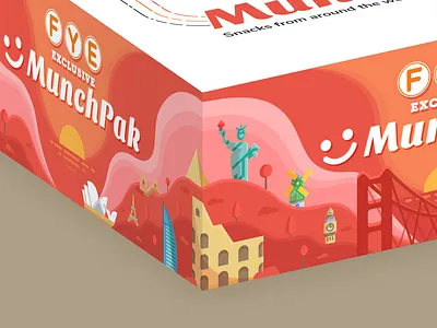 Munchpak Box - Side view 3d art box box art branding flat illustration minimal mockup design package packagedesign sketch