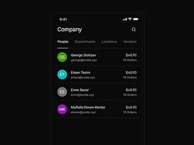 Finance App - Company ⚙️ app app design banking clean dark dark mobile dark mode dark ui design design system mobile mobile app mobile responsive mobile system product responsive table ui ux