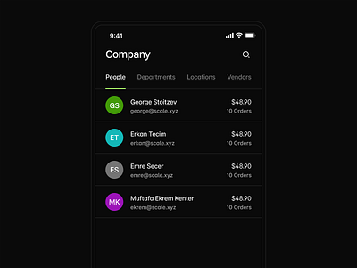 Finance App - Company ⚙️ app app design banking clean dark dark mobile dark mode dark ui design design system mobile mobile app mobile responsive mobile system product responsive table ui ux