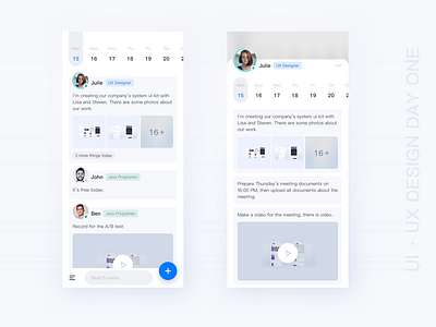 UI · UX Design Day One app sketch ux ui work list