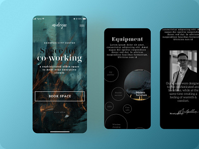 E-commerce | Co-working app app design co working dark mode e commerce elegant figma ios mobile app office space product design sophisticated ui design ux design