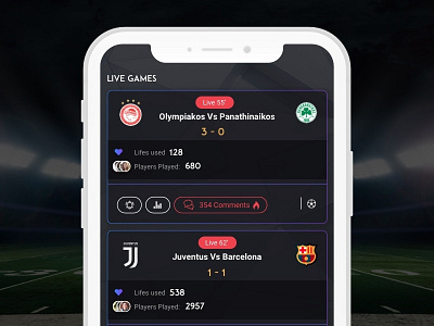 Live Score Application betting football games live score social sports