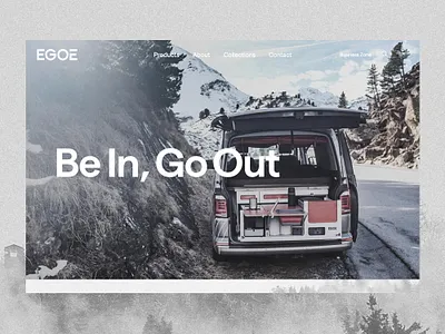 Egoé on Behance background image camping design furniture nomad typography ui webdesign website