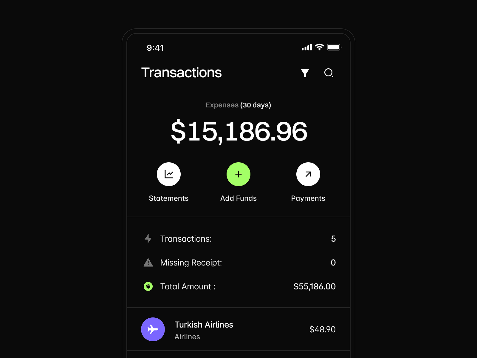 Finance App - Transactions by Erkan Tecim for Redacted on Dribbble