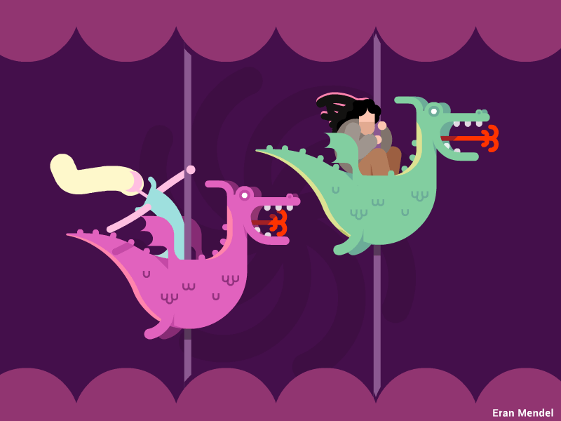 S08E01 Dragon ride 2d animation character characters daenerys daenerys targaryen eran mendel fire flat game of thrones gif got ice illustration jon snow loop motion motion design targaryen vector