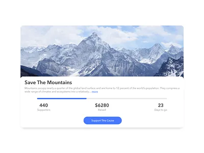 Daily UI 032 Crowdfunding Campaign campaign crowdfunding crowdfunding campaign dailyui funding mountains support ui ui design ui designer user experience user interface ux ux design ux designer web