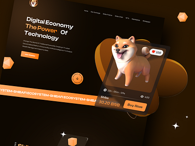 SHIBA NFT WEBSITE - WEBSITE UI DESIGN - UI UX DESIGN IN FIGMA 2023 modern design crypto design metaverse nft nft website design nftart ui ui ux design website design website layout website mockup website ui design