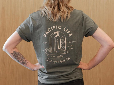 Pacific Life Chiropractic Shirts best life chiropractic hang loose illustration live your best life merch pacific life procreate right on shaka shirt surf surfing