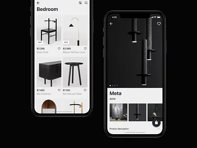 The Shop app application card product design e commerce furniture interaction interface ios m commerce mobile product shop ui ux