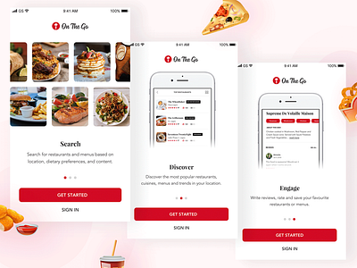 Onboarding Screens food app ios app design mobile app design onboarding screens user interface design