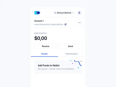 Wallet Extension banking blue chrome extension clean clean ui design design system extension product system ui ux wallet wallet ui