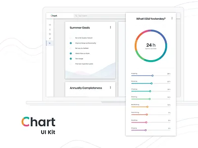 Personal task management summary bar chart comparison donut free pie plot progress sketch web