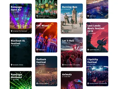 Festiv Cards cards cards design date design festival location place typography web