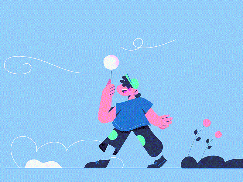 Cotton candy 2d animation candy child design flash flat kid moho motion sweets vector