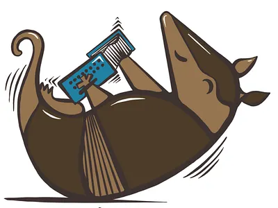 Armadillo playing an accordion