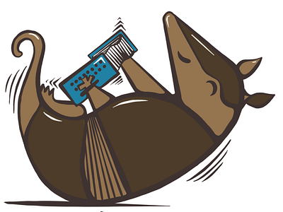 Armadillo playing an accordion