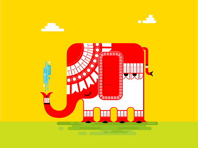 Indian Elephant 2d adobe animal art concept design digitalart doodle draw drawing elephant graphicdesign illustration illustrator india indian simple vector yellow