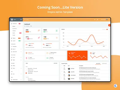 Lite Version : Empire Admin Dashboard admin admin dashboard admin panel boostrap admin template bootstrap 4 branding chart lite sass ui ui ux design