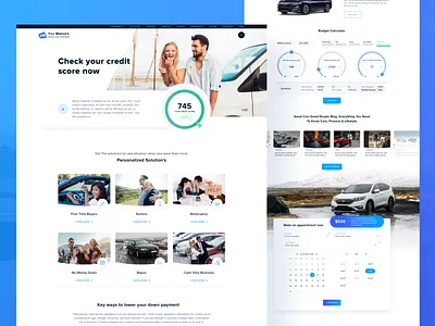 Car Dealer - Credit Loan Page auto auto dealer calculator car credit credit score dealership design leasing loan ui ux ui web design web web design
